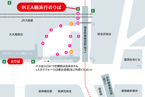大阪駅の概略マップ